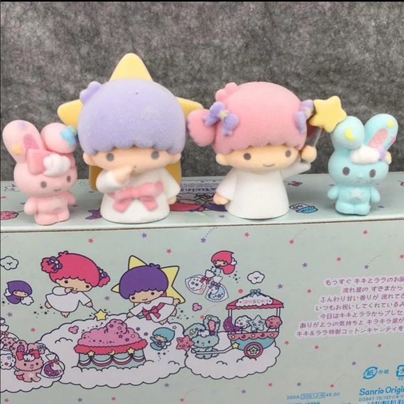4x Little Twin Star Figure Collectible Figurine Set Sanrio Japan Kawaii Velvet - Picture 1 of 13